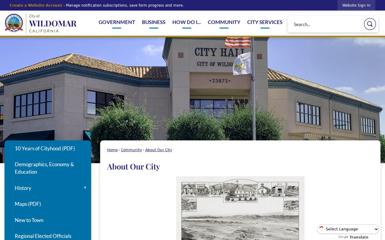 Wildomar city directory research beside official Wildomar history