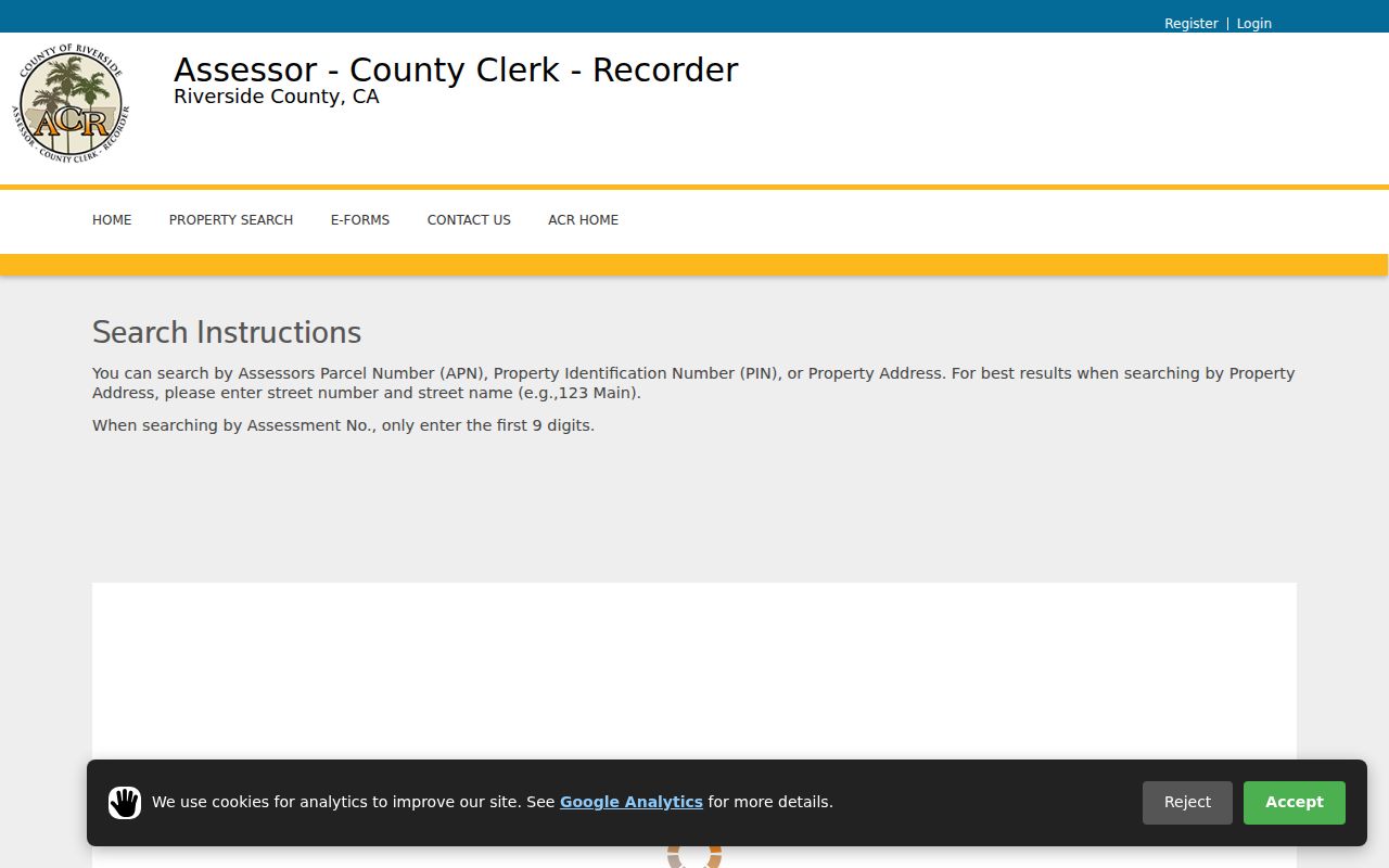 Wildomar residents directory view of Riverside County property search