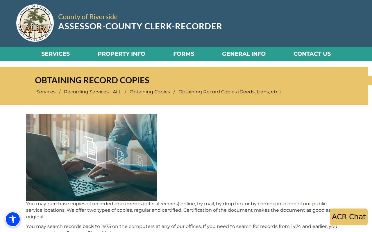 Wildomar previous residents recorded deed research