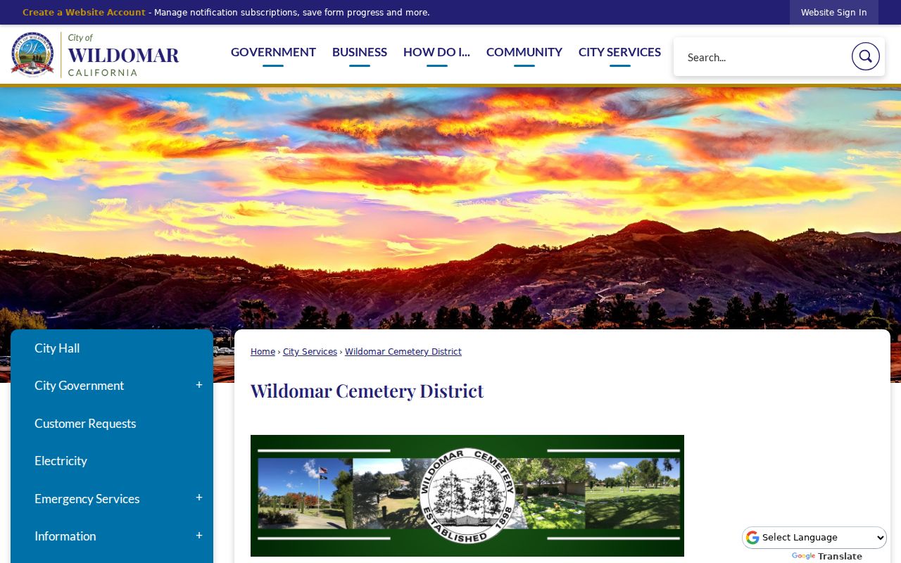 Wildomar previous residents cemetery records